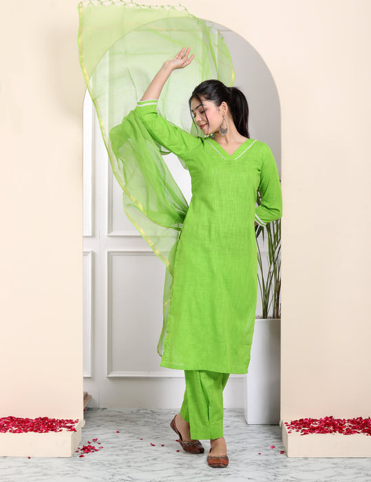 PARROT GREEN 3 PIECE SUIT SET