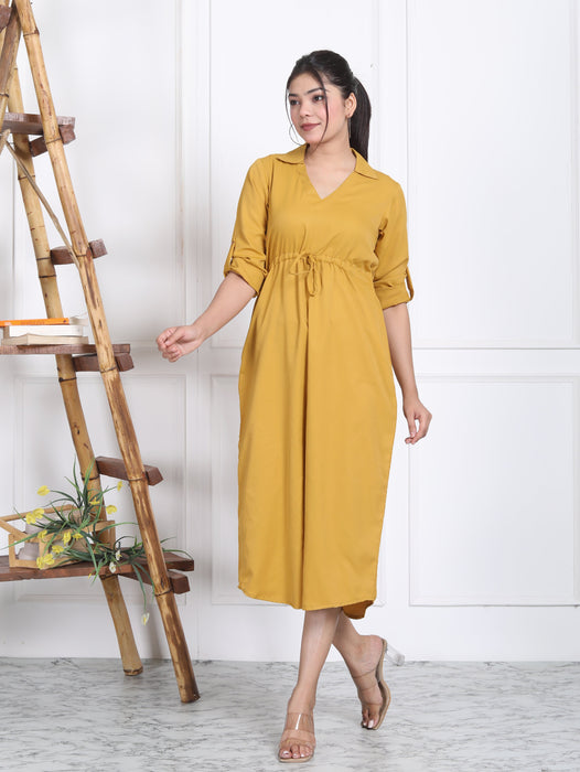 MUSTURED YELLOW FORMAL DRESS