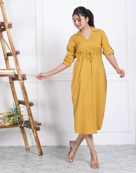 MUSTURED YELLOW FORMAL DRESS