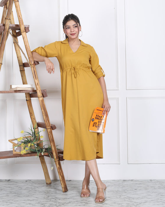 MUSTURED YELLOW FORMAL DRESS