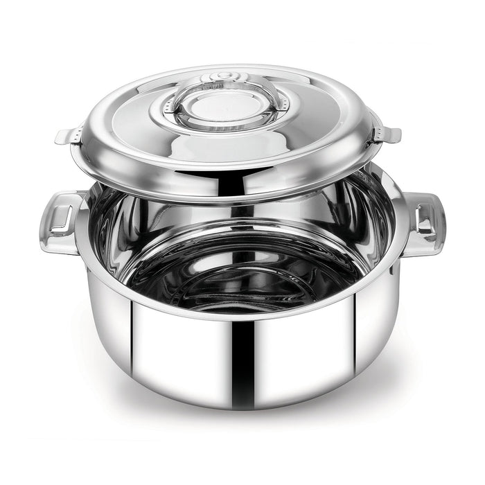 Avistar Double Wall Insulated Stainless Steel Casserole/ Hotpot/ Chapati Box/ Hot Case With Lid | Twist Lock | 1L/ 1.5L/ 2.5L/ 3.5L/ 5L/ 7.5L/ 10L - Silver