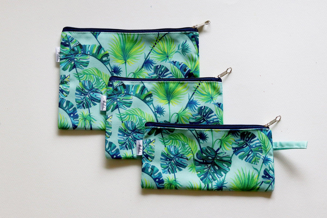 Monstera Leaves Multi-purpose pouches (Set of 3) - Strokes by Namrata Mehta