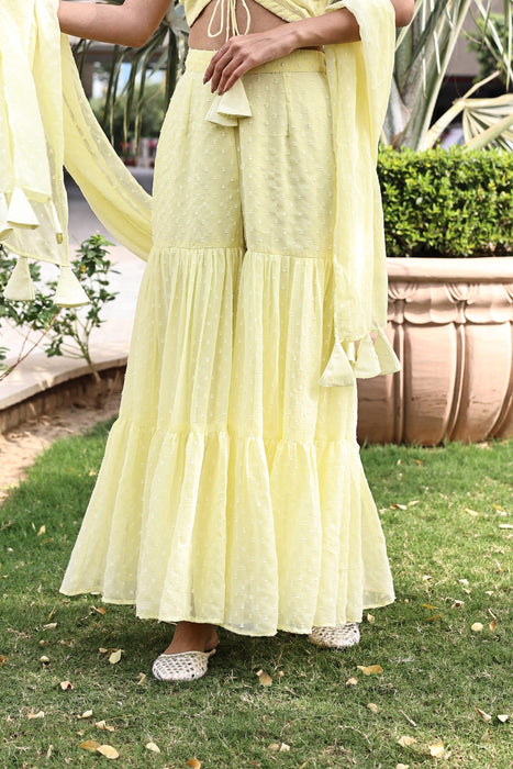 LEMON YELLOW TIER  PALAZZO PANT