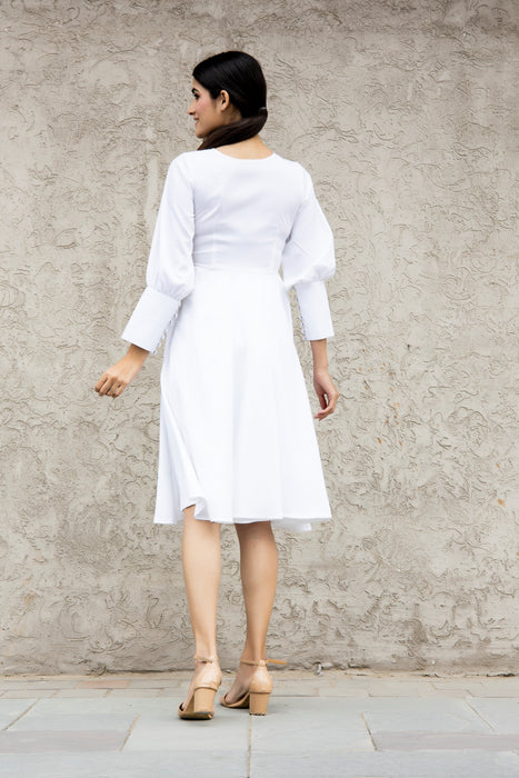 WHITE SEMI- FORMAL DRESS