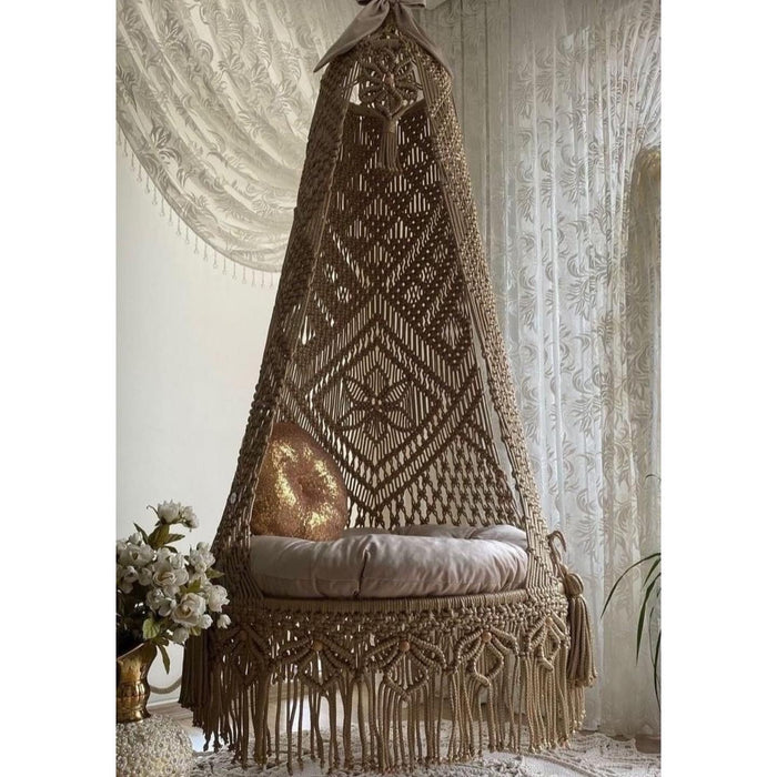 Macrame swing- Brown Baby - Deluxe double seater- 50 inches