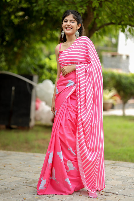 Celestial Wings (Printed Satin Silk Saree)