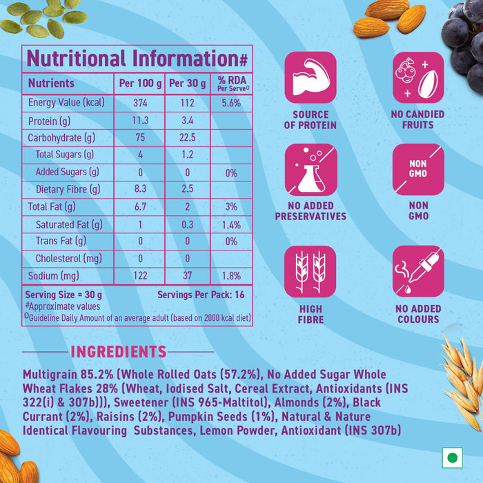 0% Added Sugar Muesli with Berry, Nuts & Seeds 500g