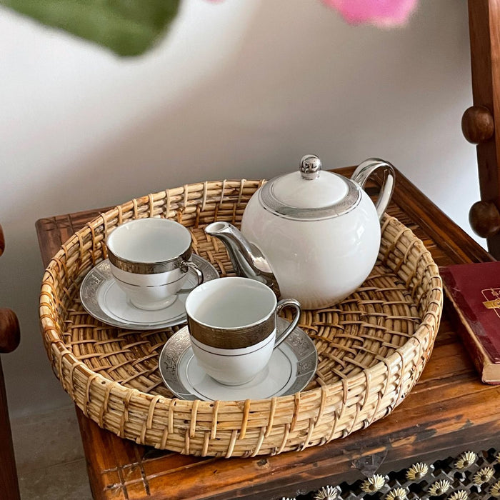 Circular Double Weave Kosh Tray