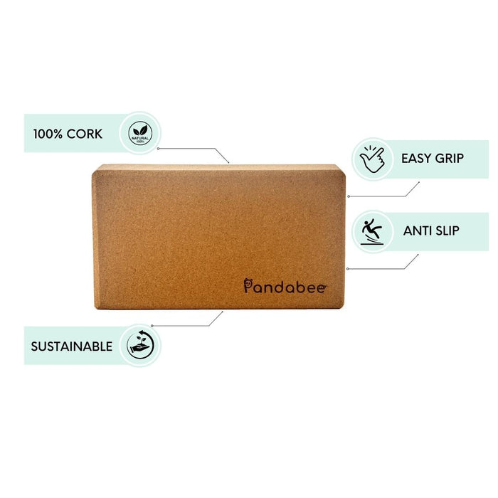 Pandabee Cork Yoga Blocks - Sustainable Set Of 2 For Natural Practice Enhancement