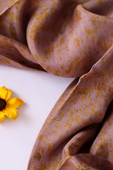 DAISY -  eco printed habutai silk yardage