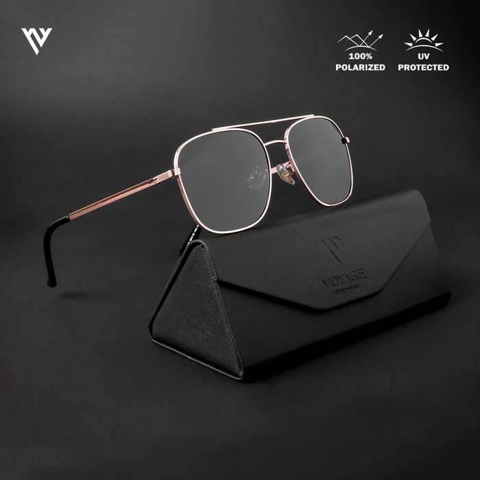 Voyage Exclusive Black Polarized Wayfarer Sunglasses for Men & Women - PMG4581