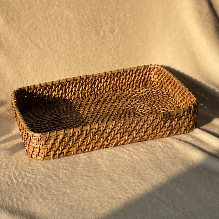 Rectangular Natural Weave Kosh Tray