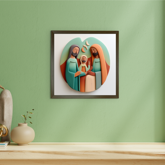 Jesus Family: Artisan Canvas Wall Decor for Divine Home.