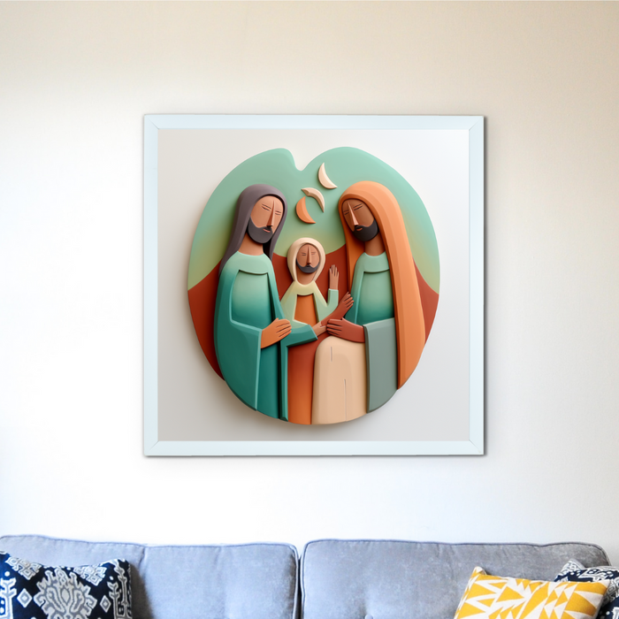 Jesus Family: Artisan Canvas Wall Decor for Divine Home.