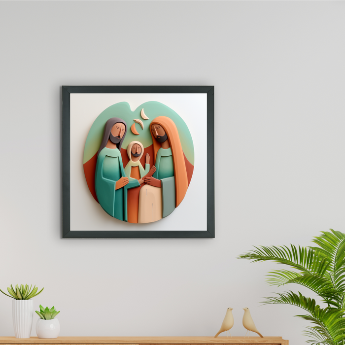 Jesus Family: Artisan Canvas Wall Decor for Divine Home.