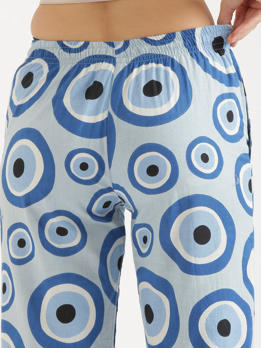 Button Down Blue Evil Eye Co-ord Set-CK-BLUEEVILEYE-BD