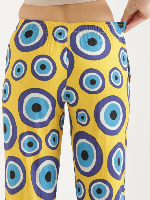 Button Down Yellow Evil Eye Co-ord Set-CK-YELLOWEVILEYE-BD