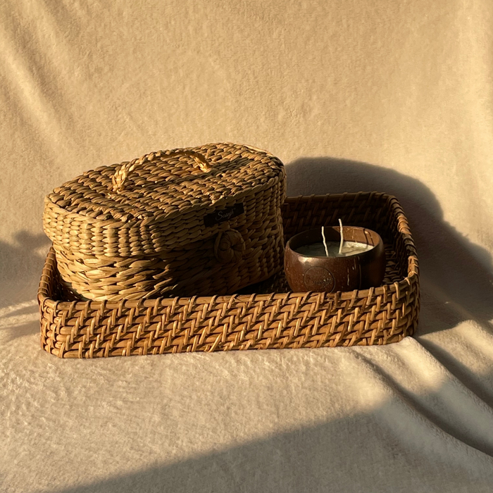 Rectangular Natural Weave Kosh Tray