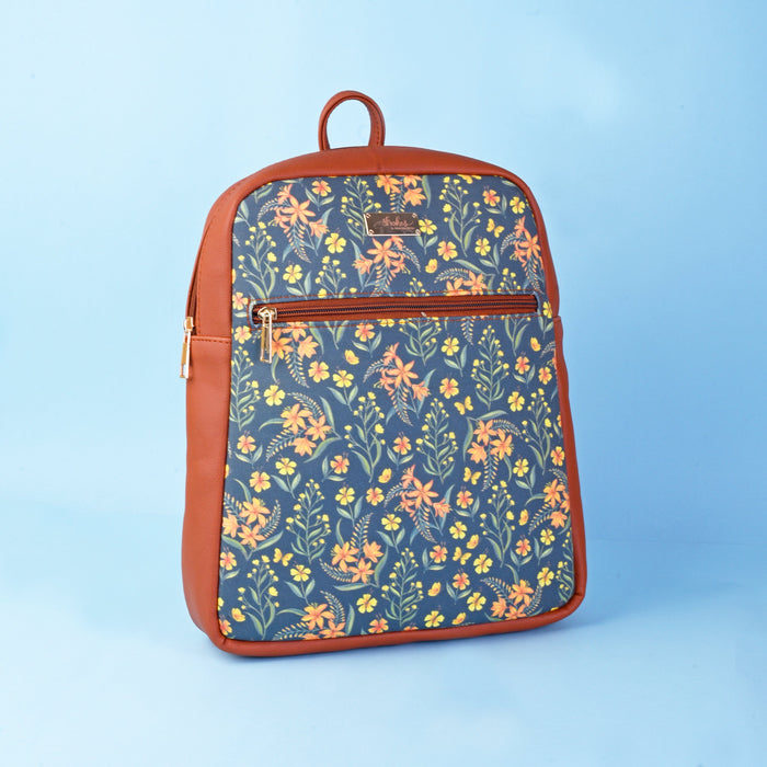 Grey Summer Blossoms Compact Backpack