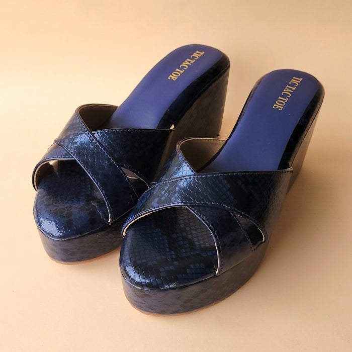 Navy Blue Animal Cross Wedge