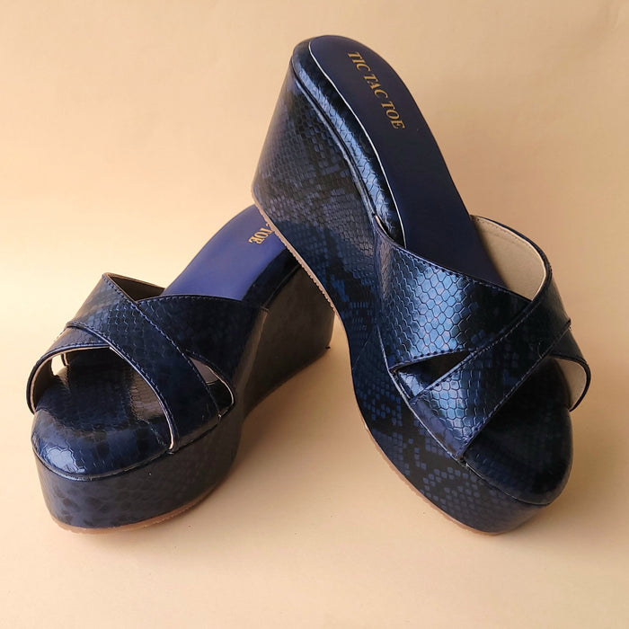 Navy Blue Animal Cross Wedge