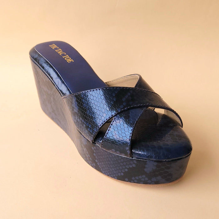 Navy Blue Animal Cross Wedge