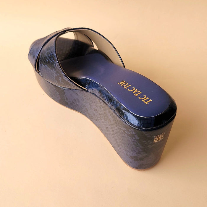 Navy Blue Animal Cross Wedge