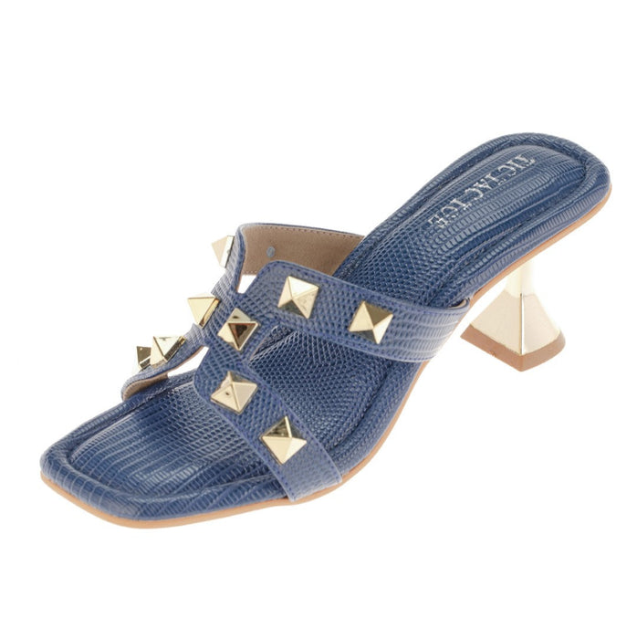 Blue Studs Slip On Blocks