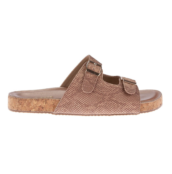 Brown Animal Textured BS Buckle Flats