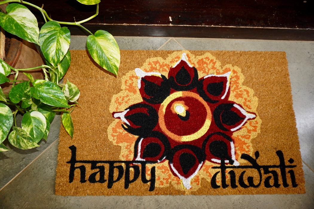 Happy Diwali Coir Mat