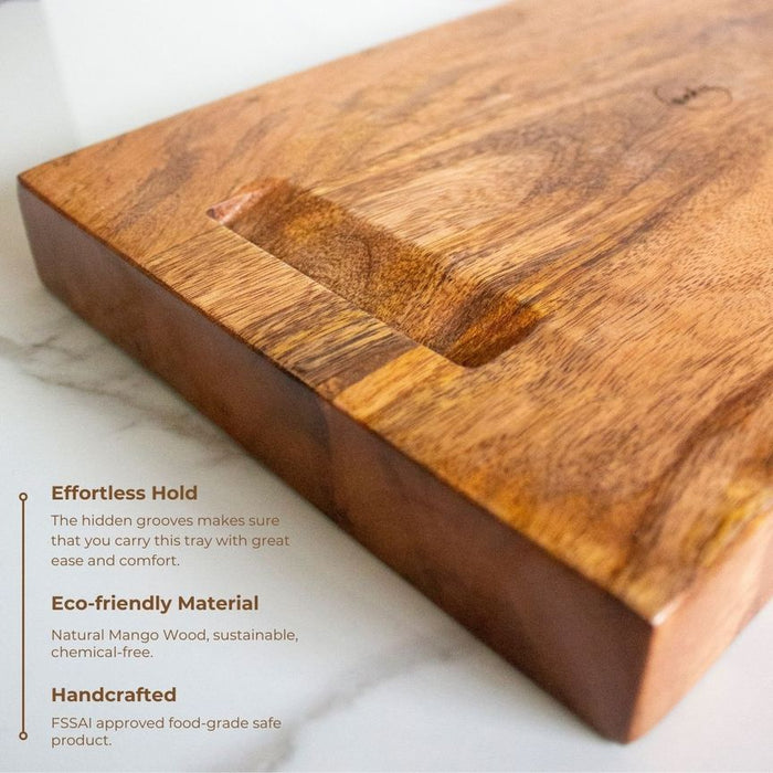 Wooden Hidden Hold Mango wood Tray