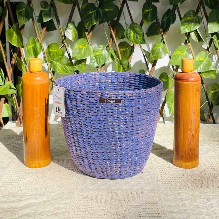 Purple Fiber Planter Pot Sleeve Cone