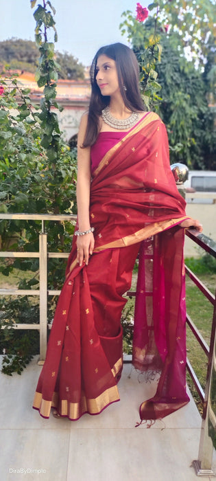 Silk Symphony Maheshwari Silk Saree