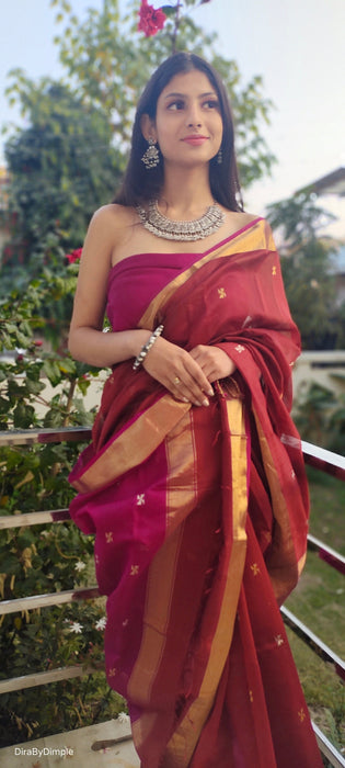 Silk Symphony Maheshwari Silk Saree