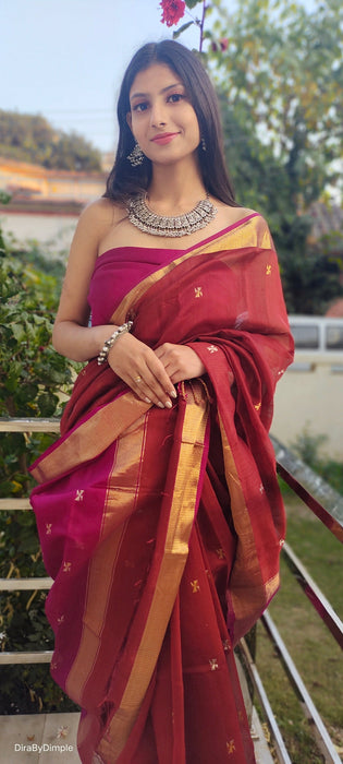 Silk Symphony Maheshwari Silk Saree