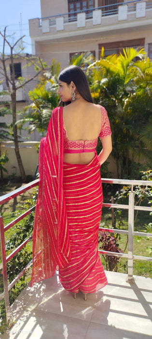 Sterling Diana (Pure Georgette Striped Zari Saree)