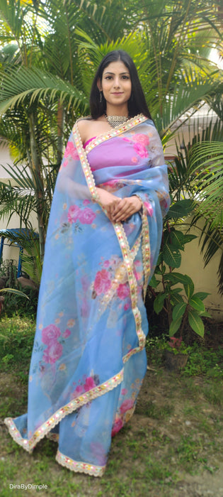 Whimsical Wonder (Printed Organza Saree)