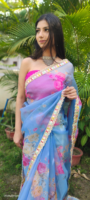 Whimsical Wonder (Printed Organza Saree)