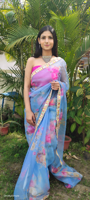 Whimsical Wonder (Printed Organza Saree)