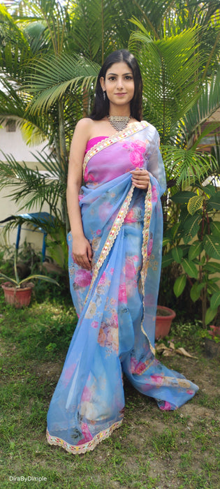 Whimsical Wonder (Printed Organza Saree)