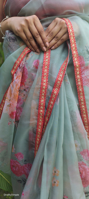 Tropical Oasis (Printed Organza Saree)