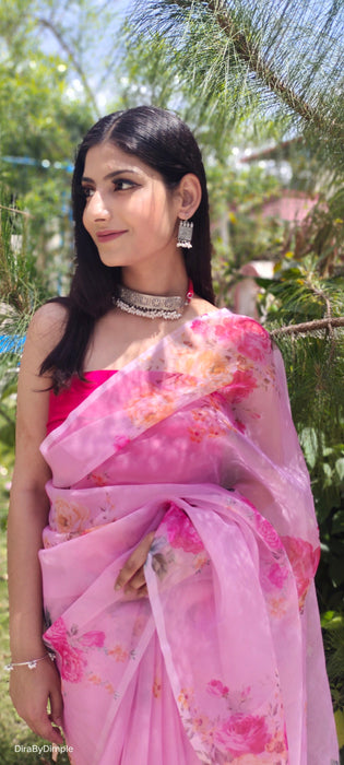 Serene Whisper (Printed Organza Saree)