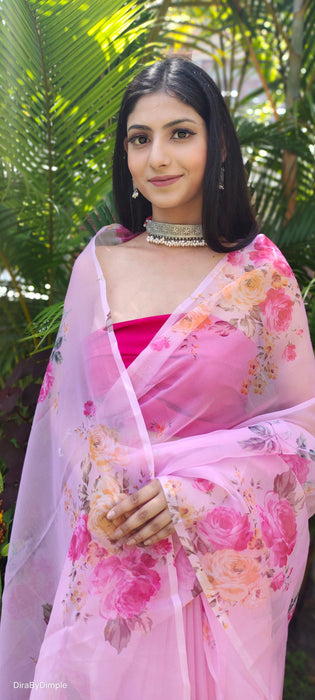 Serene Whisper (Printed Organza Saree)