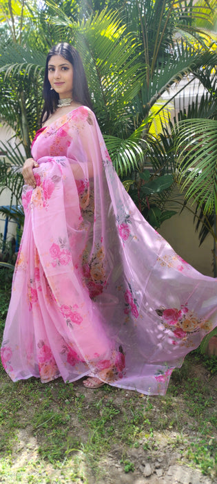 Serene Whisper (Printed Organza Saree)