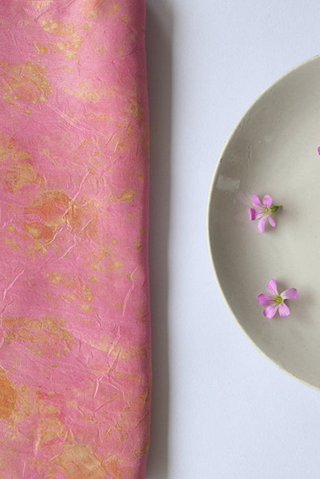 JASMINE - eco printed habutai silk yardage