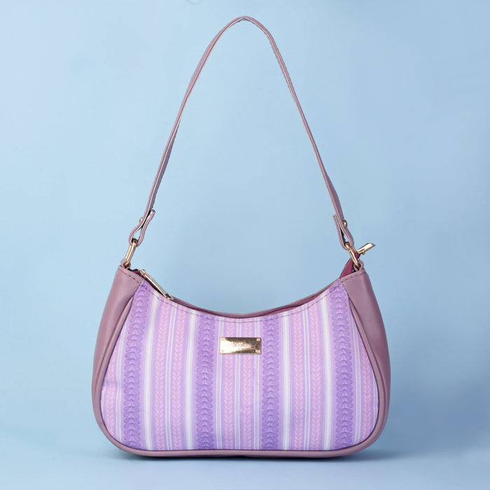 Lilac Leaves Baguette Bag