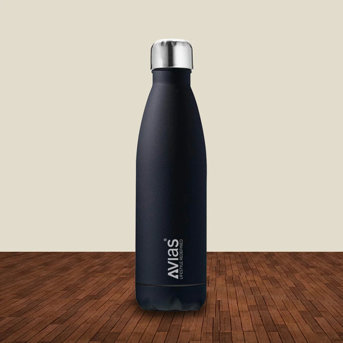 Evita Premium Stainless Steel Vacuum Insulated Flask Water Bottle| 1 Litre/ 750Ml | Black