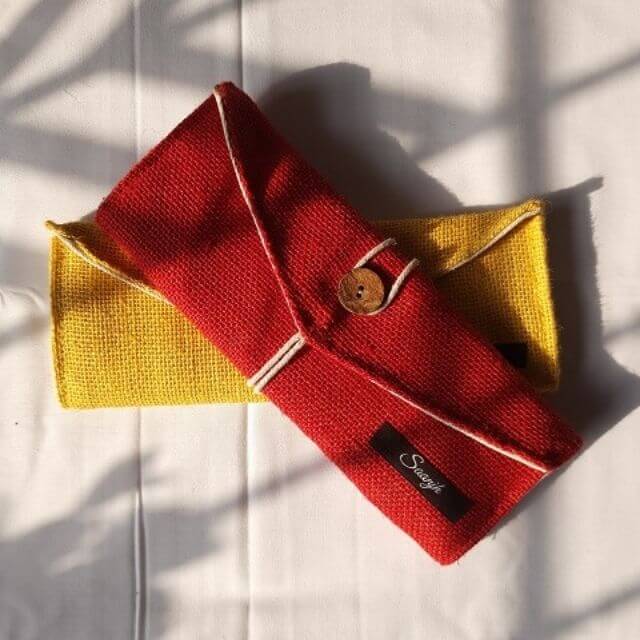 Jute 3-Fold Envelope Pouch