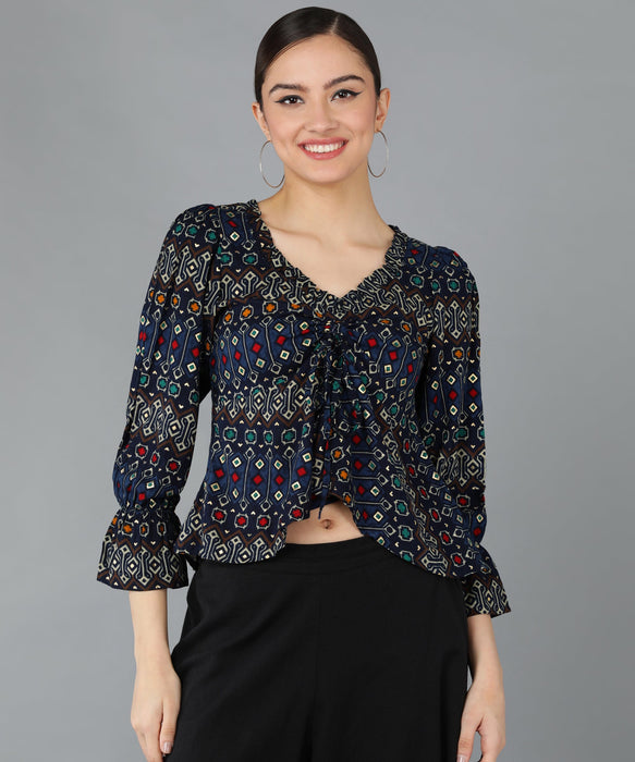 Rayon Printed Crop Top