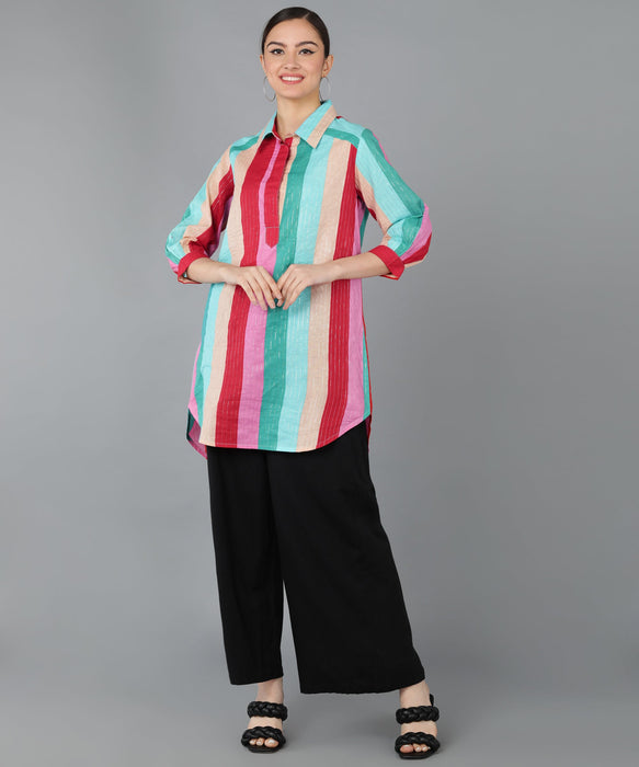 Cotton stripes Straight Kurta